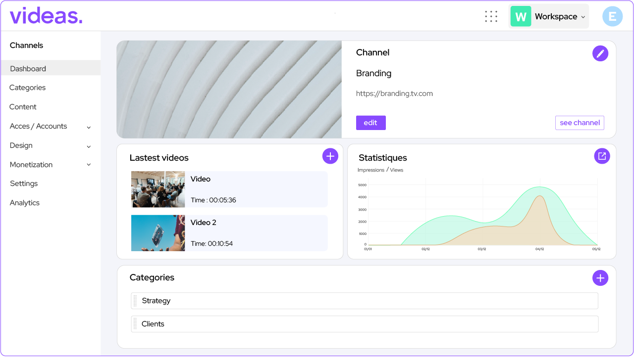 Illustration d'une plateforme vidéo